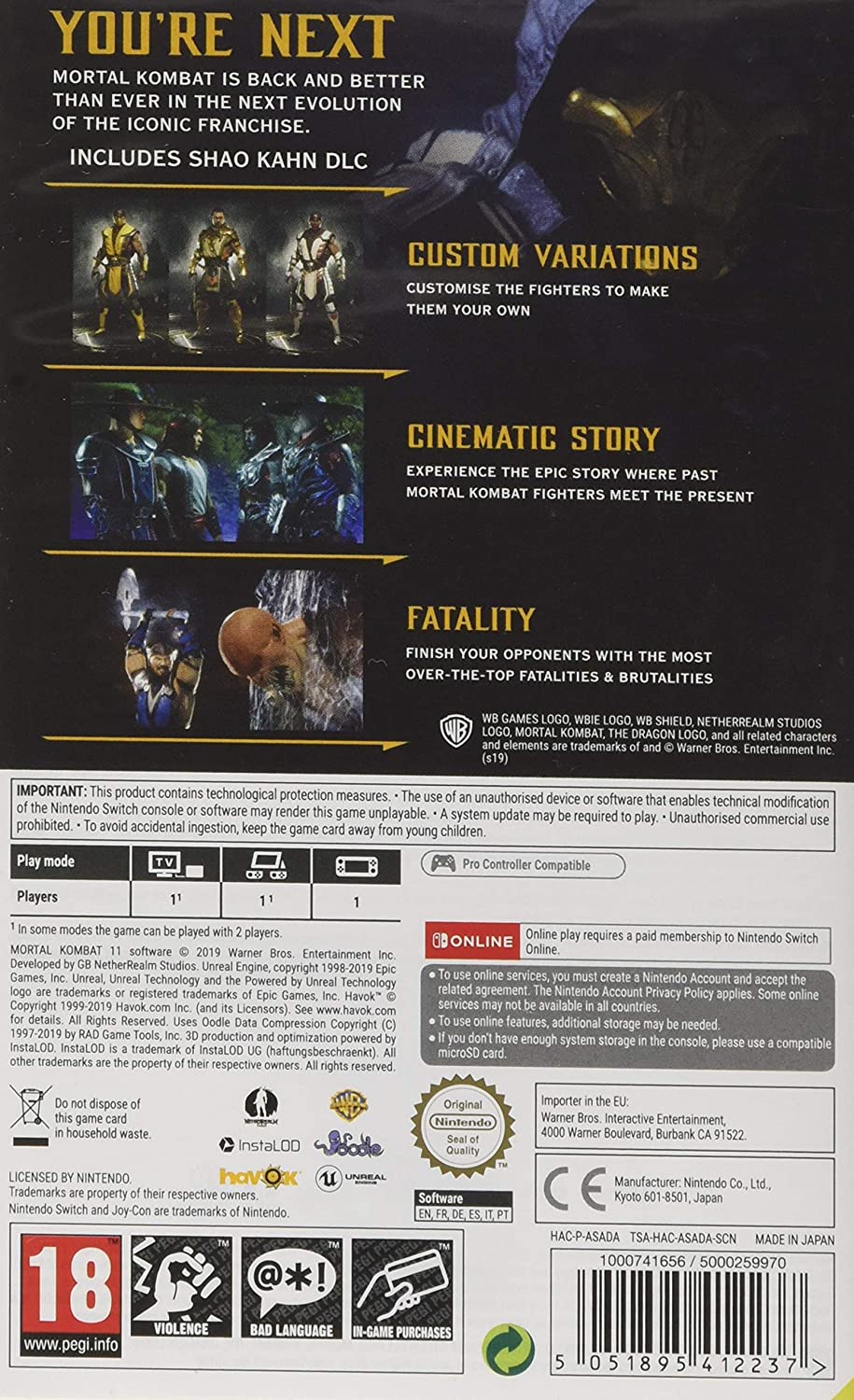 Mortal Kombat 11 - Switch Mortal Kombat 11 - Switch